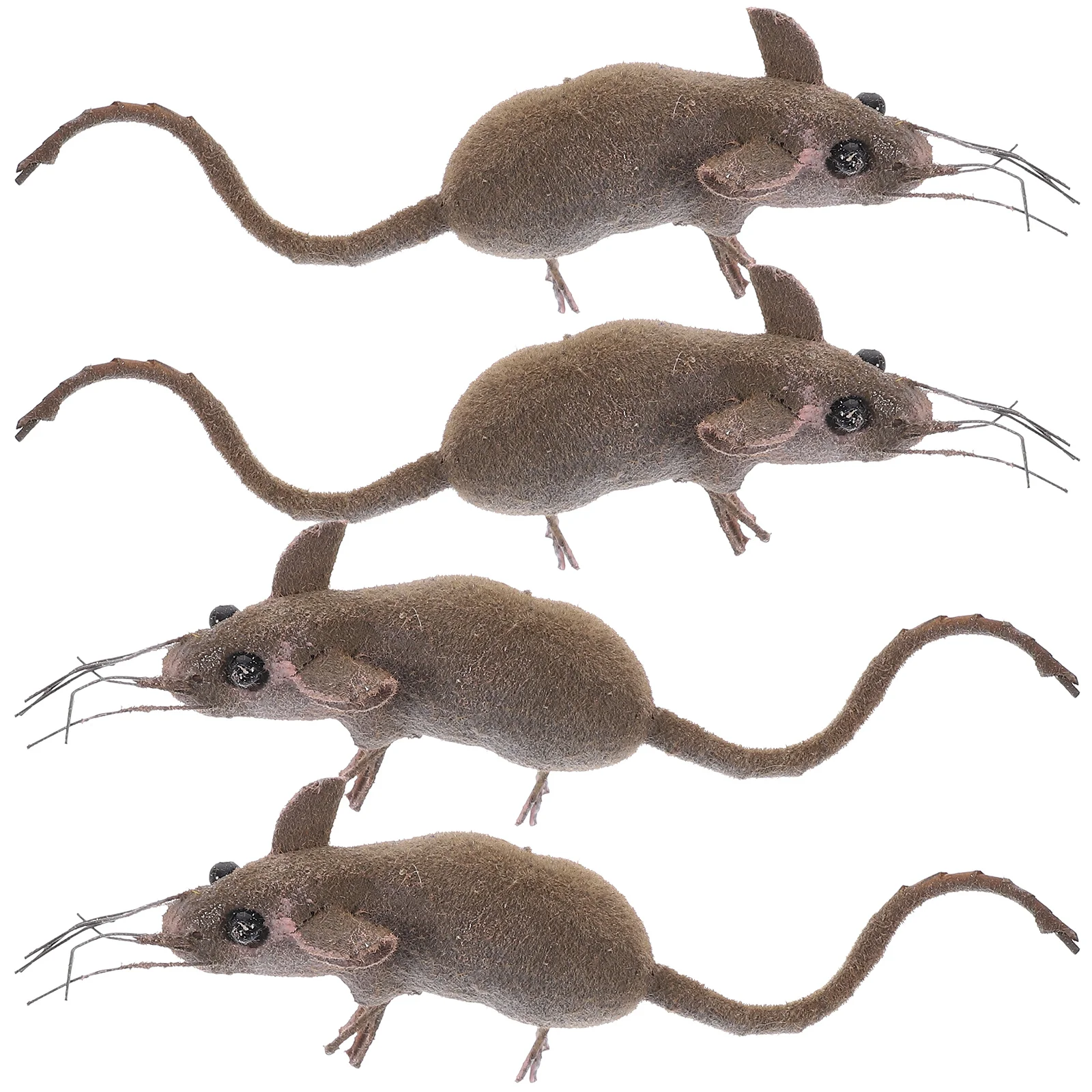 

4 Pcs Halloween Mice Decorations Fake Mouse Iron Wire Festival Photo Props Model Artificial