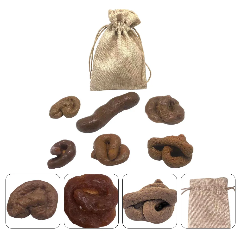 1 Set April Fool'S Day Fake Stool Creative Novelty Funny Festival Prank Toy TPR Soft Stool 6-Piece Set Imitation Poop Toy Props