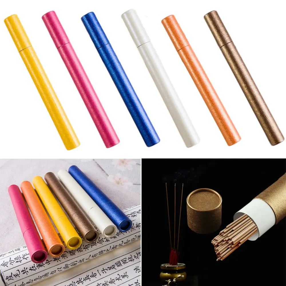 

Office Papermade Home Decor Joss-stick Storage Barrel Aromatherapy Organizer Holder Incense Tube Incense Package Box