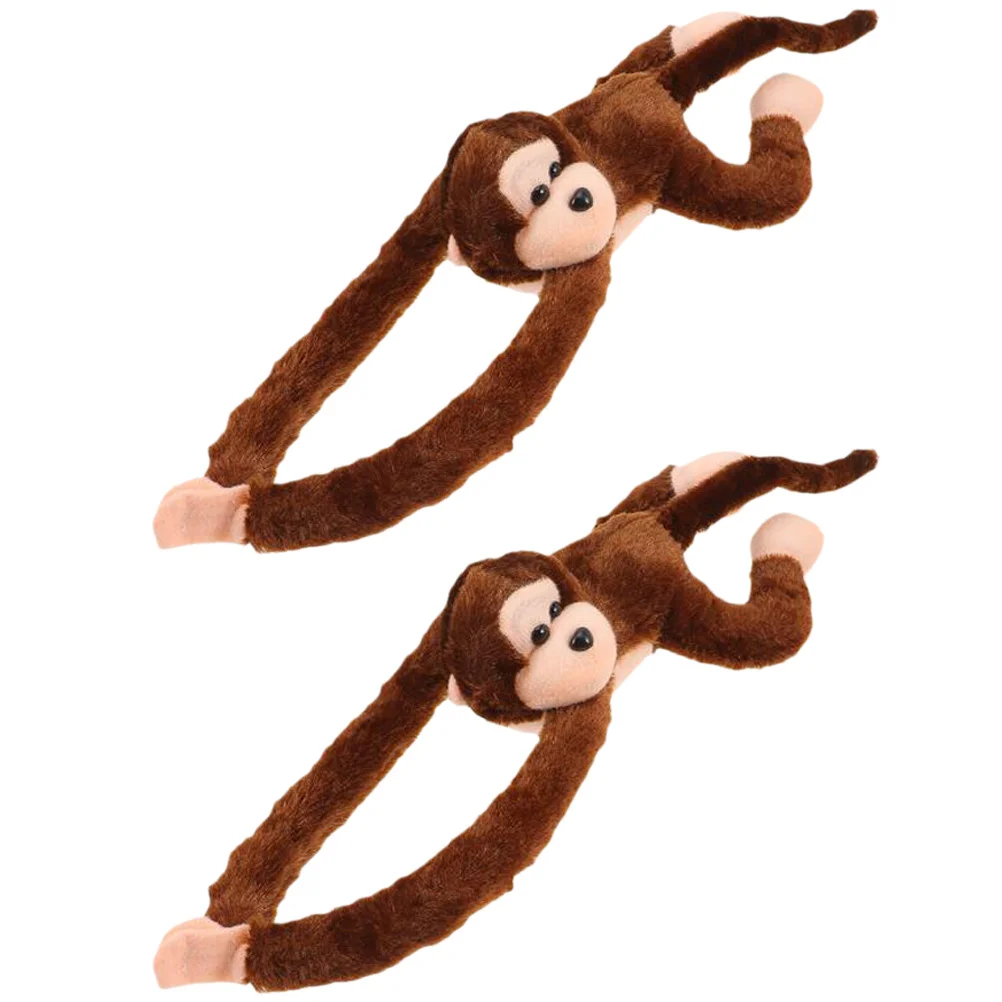 

2 Pcs Long Arm Monkey Dolls Animal Toy Large Stuffed Pp Cotton Hanging Plush