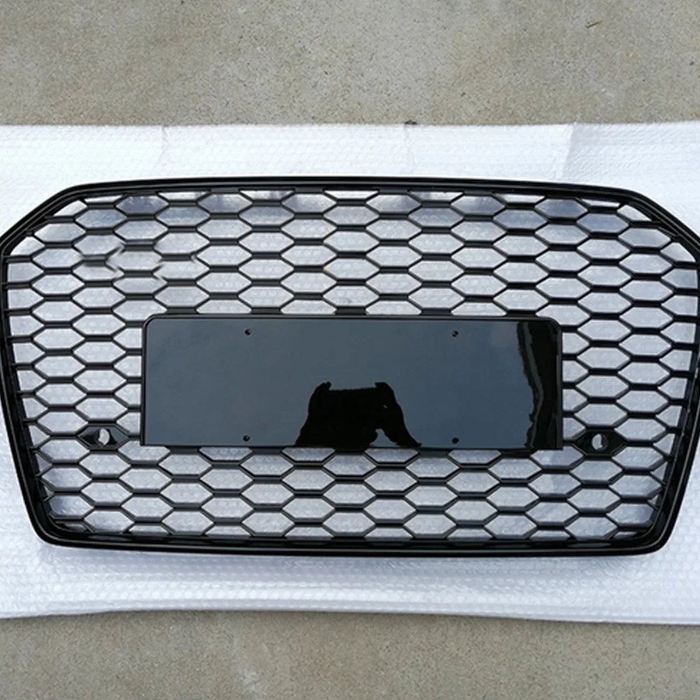 

W/LOGO For Audi A6/S6 C7 2016 2017 2018 Car Accessory Front Bumper Grille Centre Panel Upper Grill (For RS6 style)