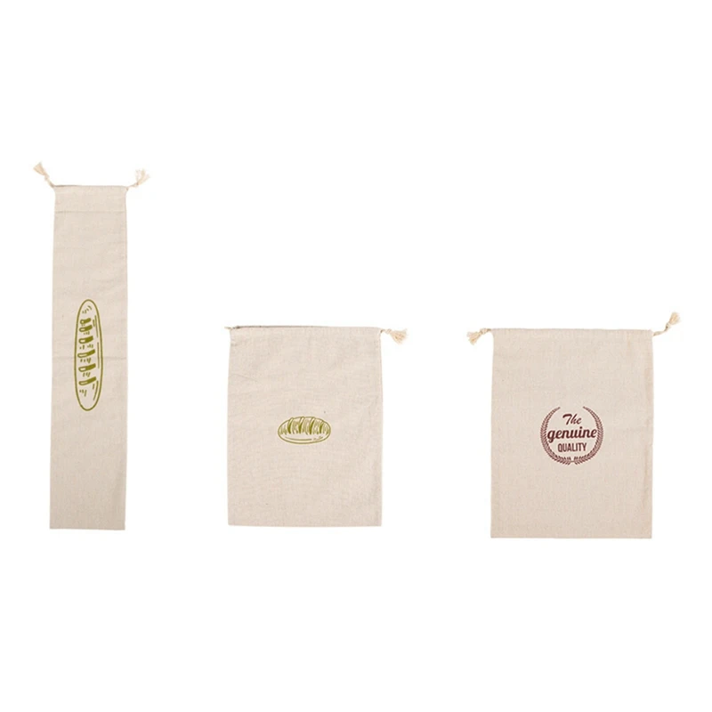 

Linen Bread Bag, Reusable Baguette Bag, Drawstring Bag, Cotton Beam Bag, Bread Bag