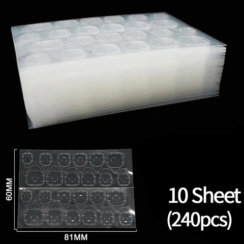 Двусторонний желейный клей для ногтей Nibiru DU, 120/240 шт