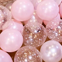 20pcslot pink clear star round ballons transparent balloons latex helium birthday party baloons baby shower wedding decor ball