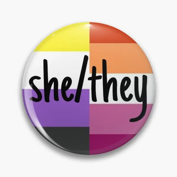 

Nonbinary Lesbian She They Customizable Soft Button Pin Jewelry Funny Women Lapel Pin Gift Brooch Cartoon Hat Metal Badge