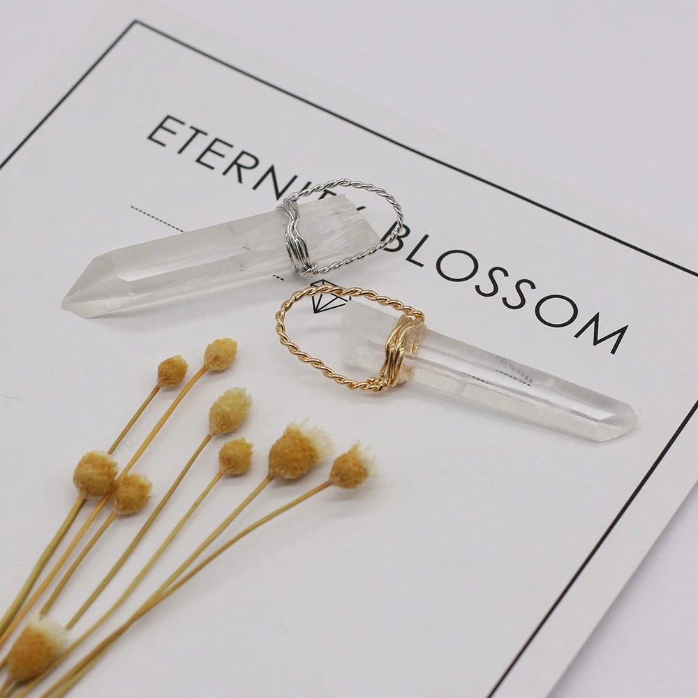 Купи 2pcsNatural Stone Clear Quartz Irregular Gold Silver Pendant For Women Jewelry Making Necklace Earring AccessoriesDIY Charm Gift за 110 рублей в магазине AliExpress