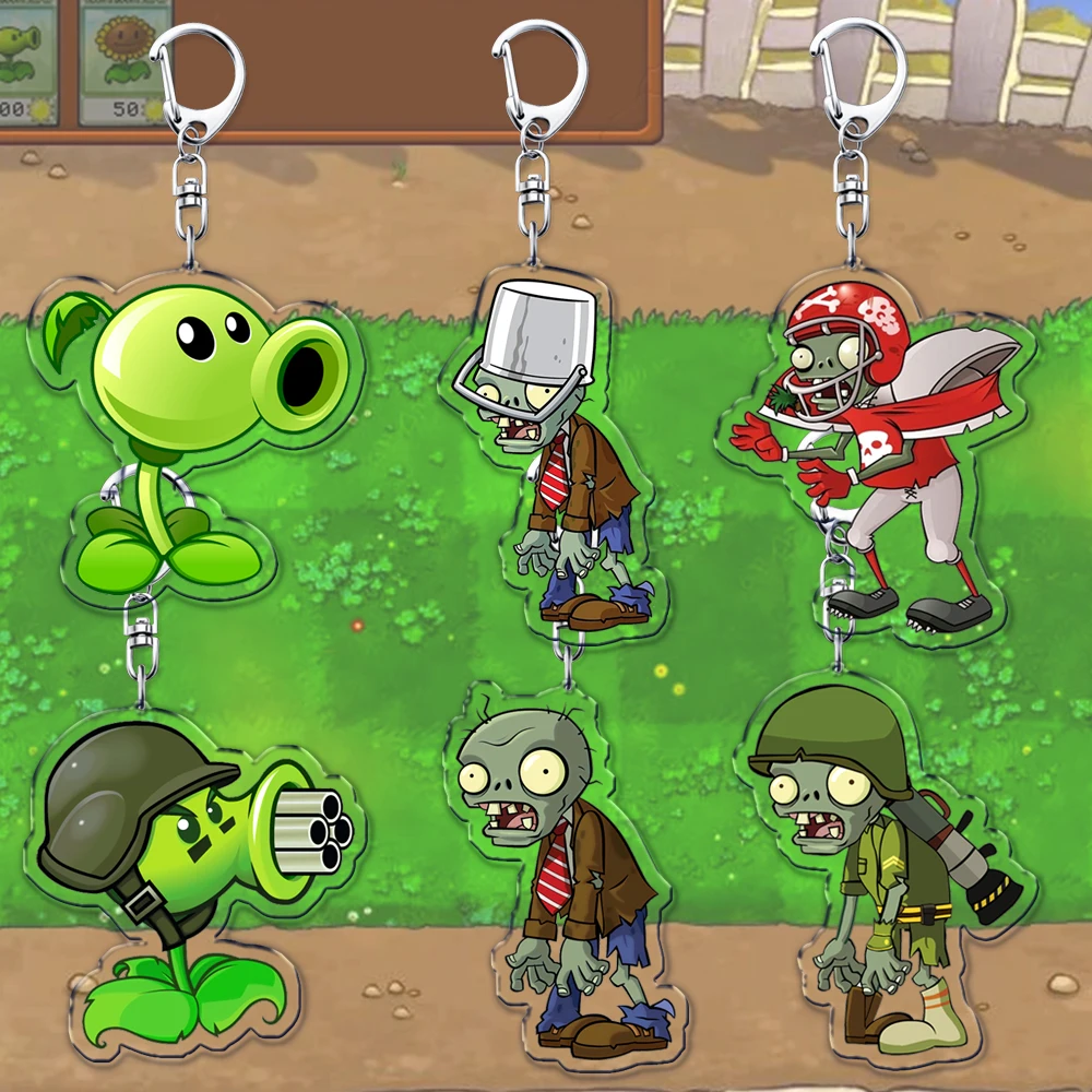 Фото Брелки для видеоигр Plant Vs Zombies, аксессуары, сумка, подсолнух, Peashooter, брелоки Garden Warfare, ювелирные изделия, подарки для фанатов геймеров №1