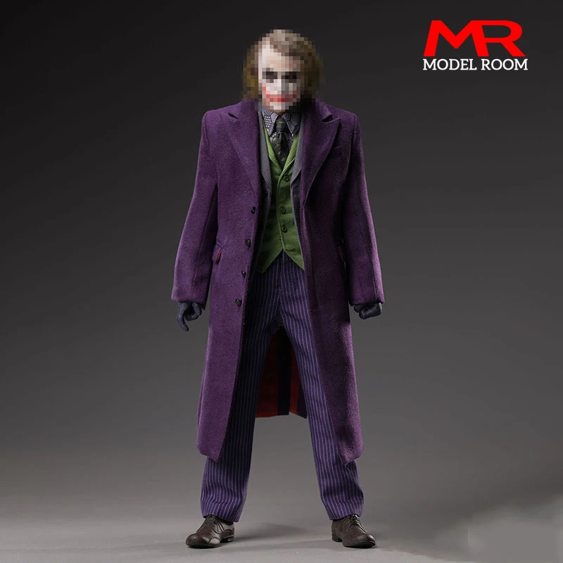 

TOPO TP007 1/6 Scale Heath Ledger Purple Topcoat Costume Set Fit 12'' Male Soldier Action Figure Body Dolls