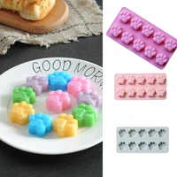 10 cells jelly cat paw cartoon silicone ice tray cake molds biscuit fondant chocolate food supplement 22x11cm
