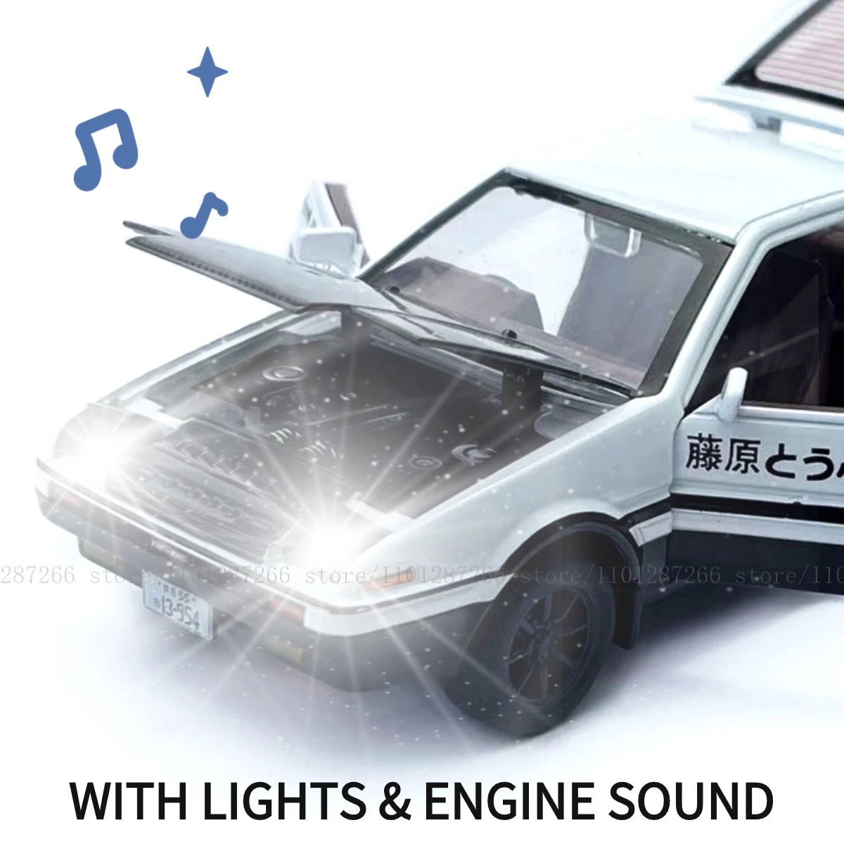 1:32 Nissan GT-R R50 автомобильная игрушка с подсветкой звук двигателя Toyota Audi литые