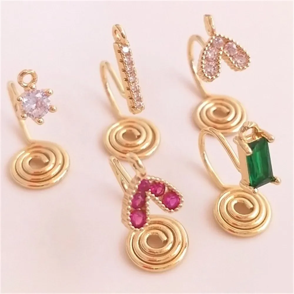 Позолоченные серьги из 14-каратного циркона с подвесным противомоскитным