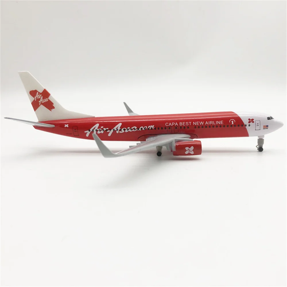 Модель самолета Red Air Asia Airlines модель с колесами 20 см Боинг 737 B737
