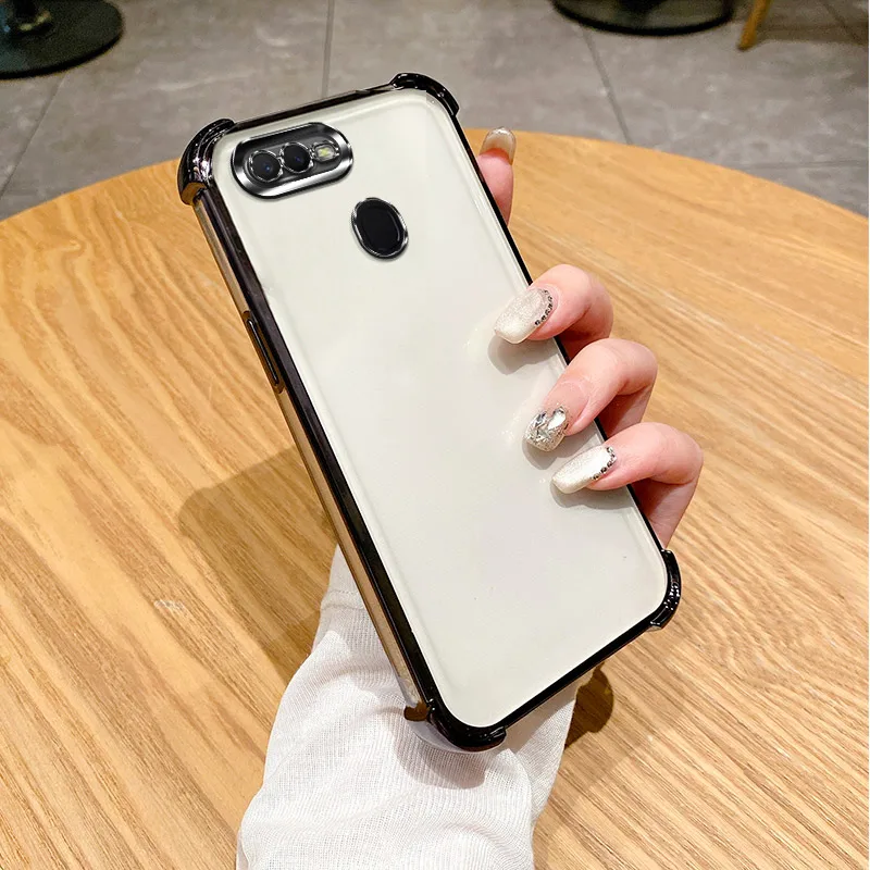 For Oppo A12 Case OPPO A5S Cover A7 AX7 A12S A11K AX5S A7N Clear electroplate Phone Bumper Shockproof Protect