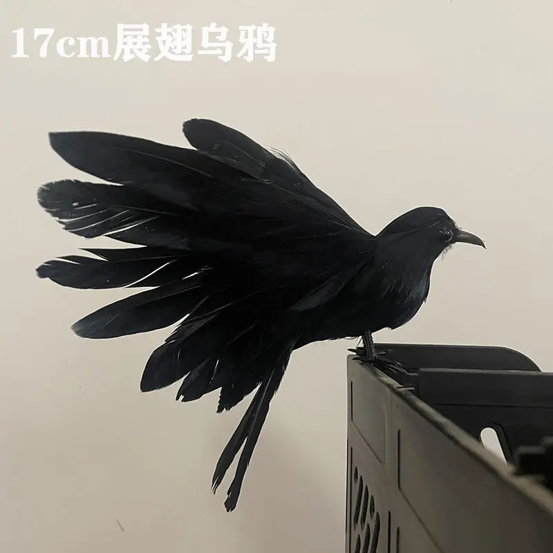 Simulation feather crow model wings shooting performance Halloween props birthday decoration decoration crafts