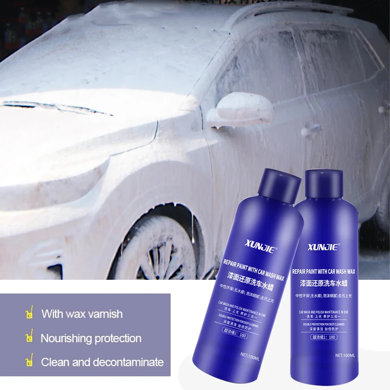 100ml Car Wash Liquid Deep Cleaning High Foaming  Car Water Wax Varnish Nourishing Protection for Car Accessories Detailing Care