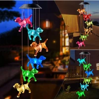 solar led wind chimes lights bees dogs pigs birds outdoor wind chimes waterproof balcony yard decor hanging solar led light