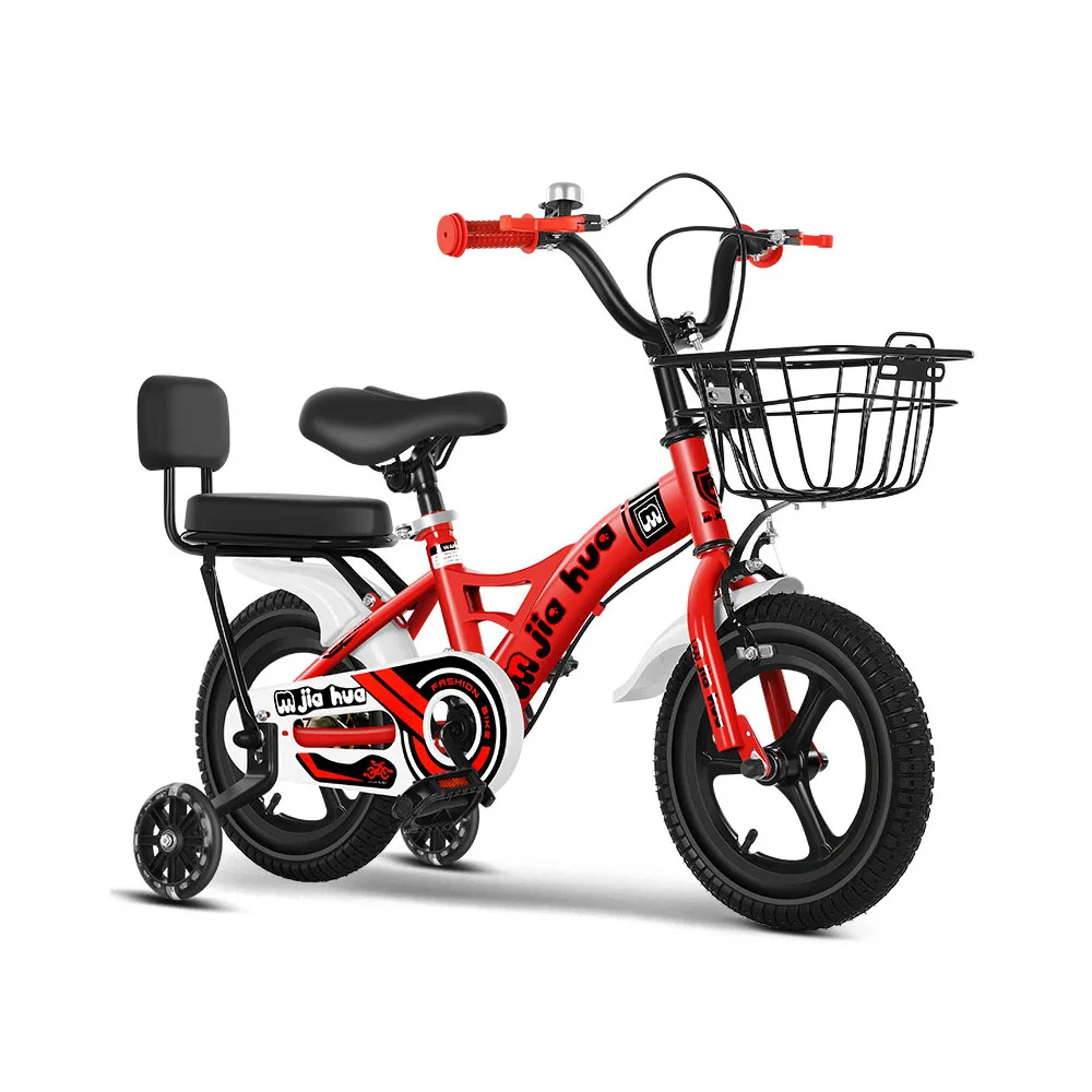 

12/14 Inches Children Bicycle Spoke Integrated With Rear Seat Kettle Auxiliary Wheel Storage Basket Bike
