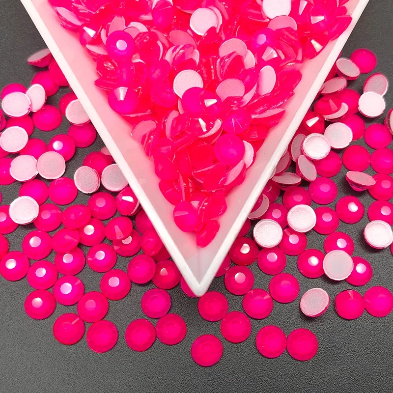 

JUNAO SS16 SS20 Glitter Neon Rose Rhinestones Diamond Glass Crystal Strass Non Hotfix Stones for Nail Art Clothes Decorations