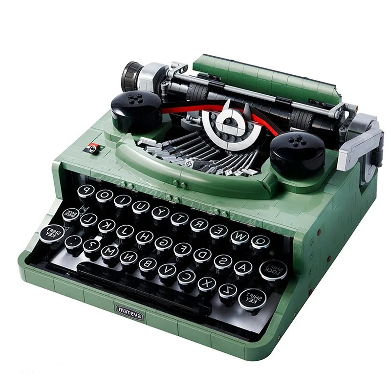 

2079 PCS Retro Typewriter Building Blocks Bricks Marking Machine Keyboard 66886 Kids Writing Machine Gift Toy Compatible 21327