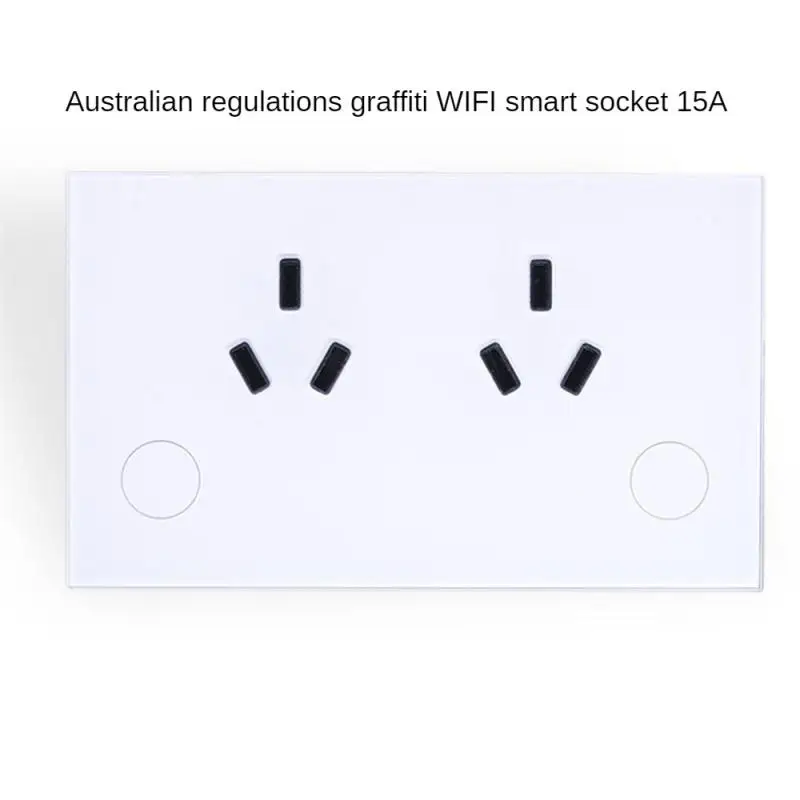 

App Graffiti/smart Life Control Wifi Smart Socket Double Plug Wear-resistant And Non-slip Zero Fire Wire Smart Home