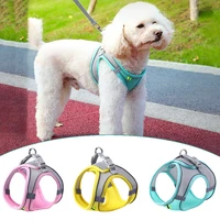 pet harness vest dog leash adjustable dog chest strap lead leash reflective harness small dog breathable outdoor pet supplies