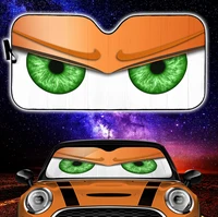 orange funny angry cartoon eyes car auto sun shades windshield accessories decor gift