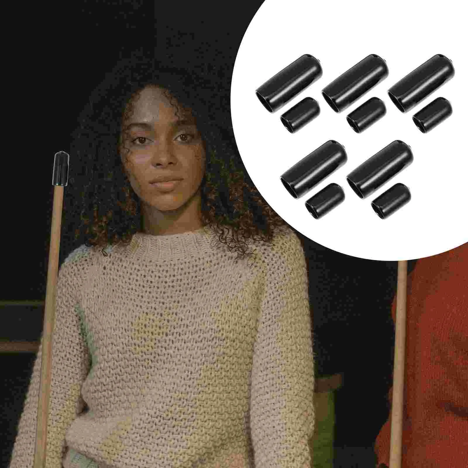 

10Pcs Rubber Cue Tip Covers Billiard Cue Head Covers Billiards Cue Accessories