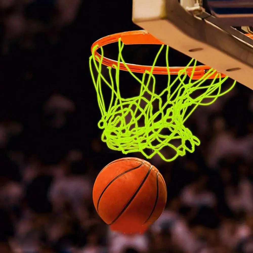 

Green Outdoor Sports Accessories Standard Luminous Glow in The Dark Fluorescent Basketball Net Basketball Hoop