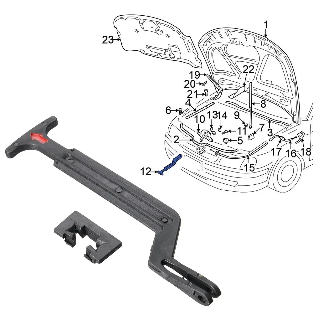 

1 шт., черная ручка для капота 3B0823593 для VW Passat B5 B5.5 1998 1999 2000 2001 2002 2003 2004