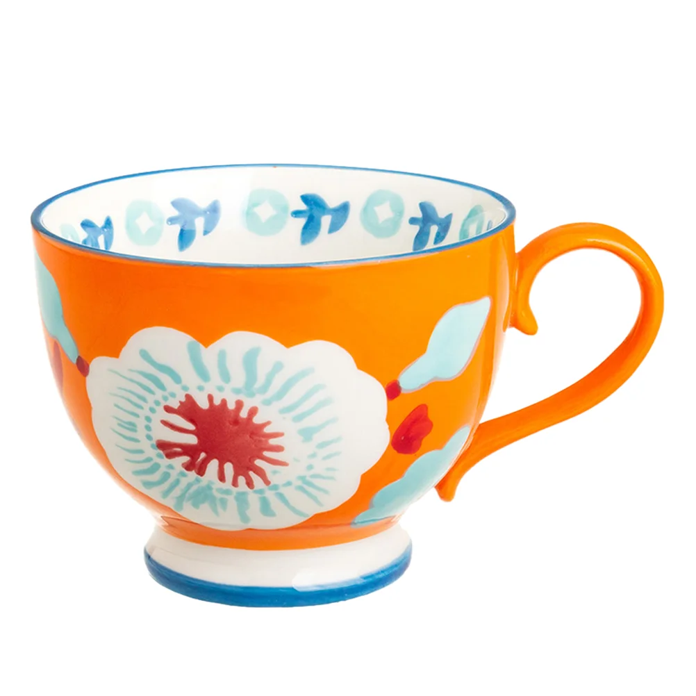 

Керамическая окрашенная чашка для завтрака, изысканная чашка для воды, кофейная чашка большой емкости