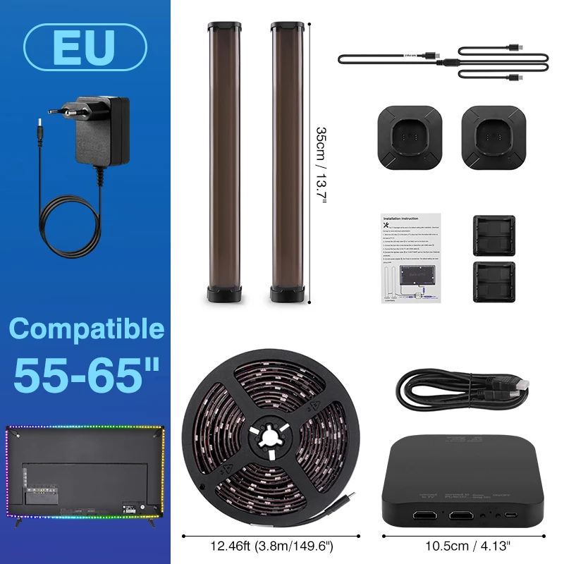 

Led-подсветка для телевизора, комплект для освещения смарт-ТВ с экраном, реальная синхронизация, светодиодная лента SMD5050, игровая лампа для телевизора