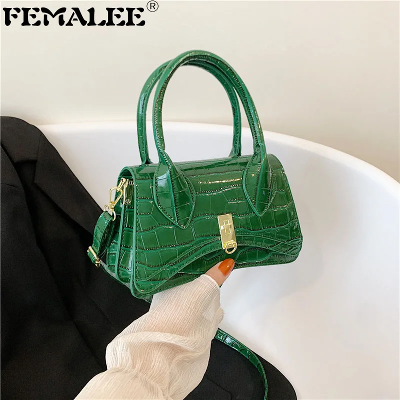 

Женские лакированные кожаные песочные часы с узором под камень, модные сумки с ручками, дизайнерские сумки-мессенджеры на плечо 2022, женские ...