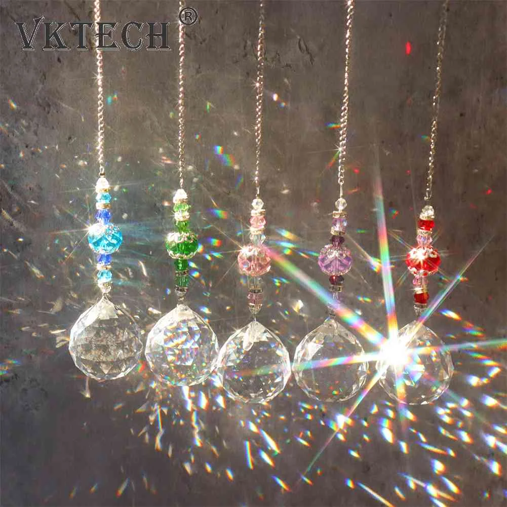 

Transparent Ball Crystal Light Collection Pendant Window Accessories Wind Chime Crystal Light Reflective Wind Chimes for Balcony