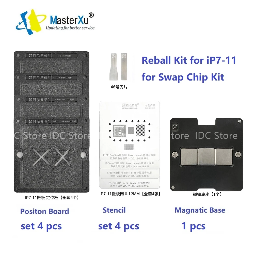 

Плата с ЧПУ Amaoe MB Swap, комплект трафаретов для реболлинга BGA для iPhone 7 7P 8 8P X XS 11 Pro Max, материнская плата для процессора Nand Baseband EEPROM