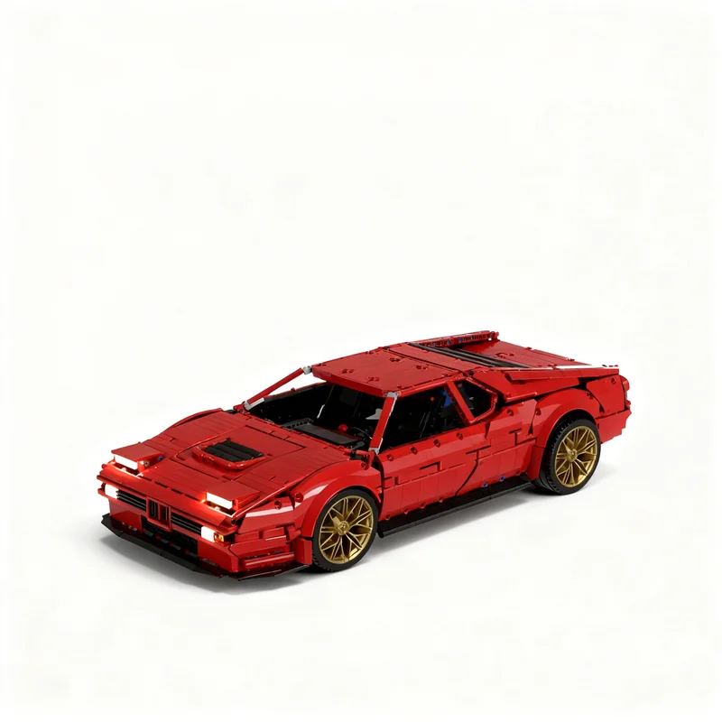 Фото 3064 детали MOC BMW M1 Красный 1:8 Техническая модель Конструктор для детей Развивающая игрушка-головоломка Рождественский подарок №4