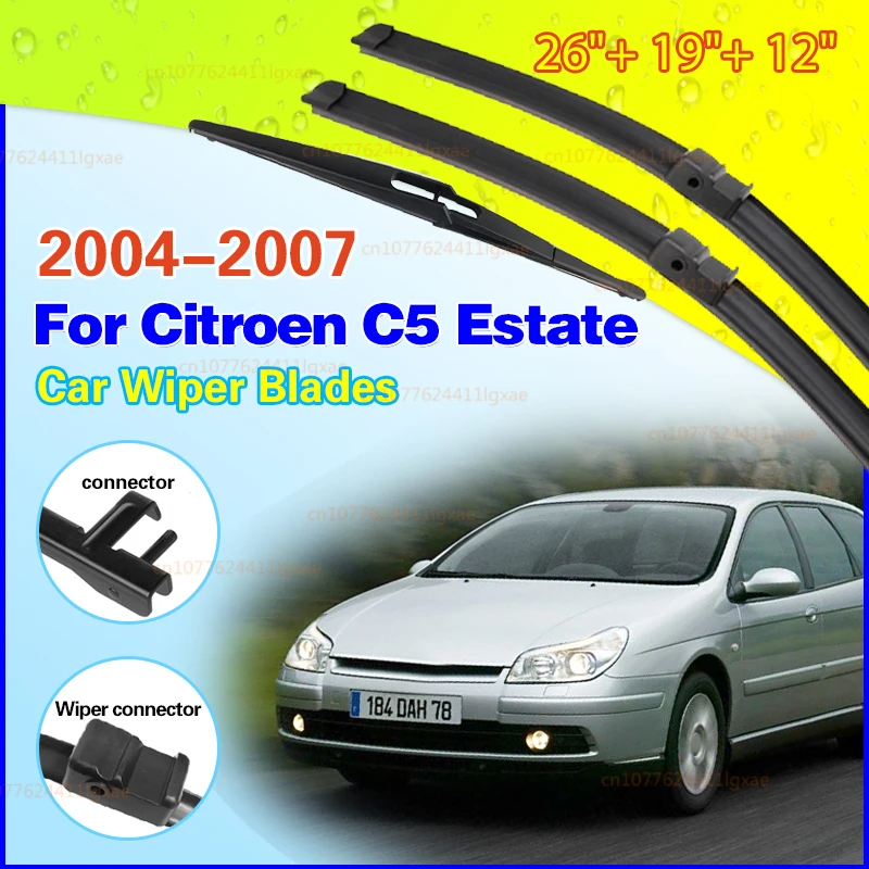 

Для Citroen C5 Estate 2004 2005 2006 2007 дворники передние и задние щетки стеклоочистителя лобовое стекло переднее заднее окно 26 "19" 12"