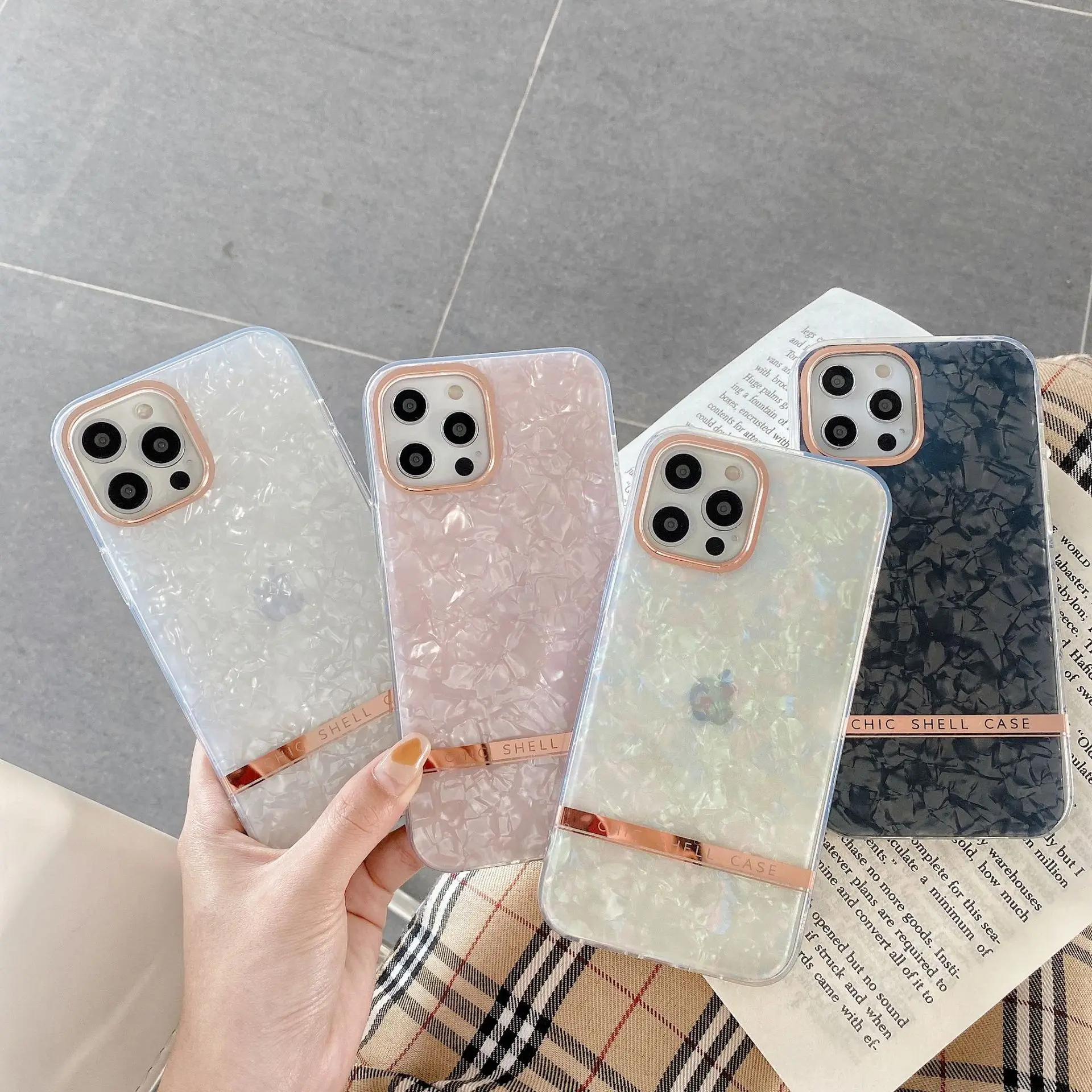 

Phone Case 14 for Iphone13promax Marble Leopard XR Shell Electroplating 12max Gold Edge Anti-fall Protective Sleeve Tide 11mini