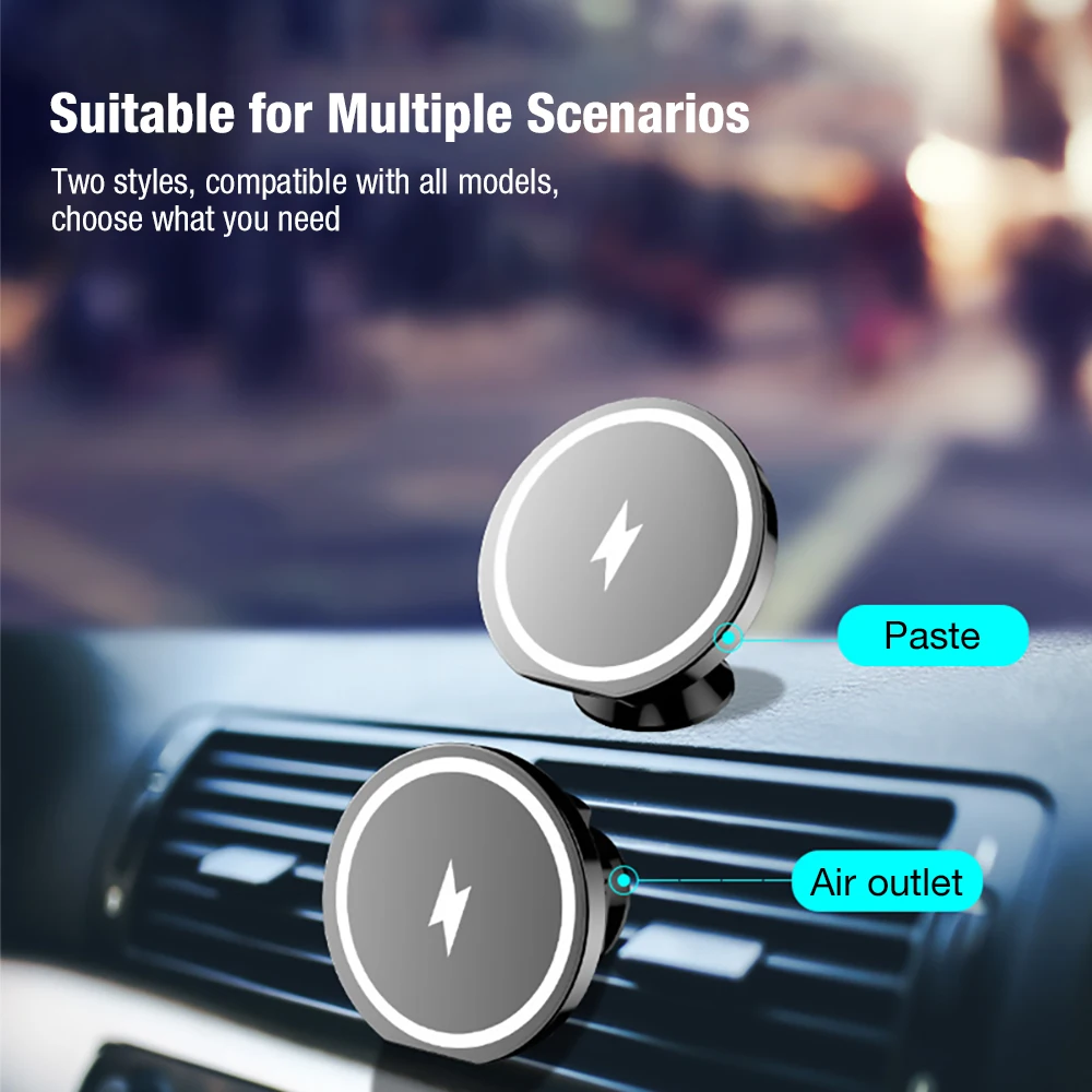 For MagSafe Magnetic Car Air Vent Wireless Charger Mount 15W Fast Wireless Charging Phone Holder for iPhone 13 12 mini Pro Max