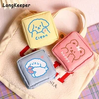 travel kawaii cosmetic storage bag for girls cute bear rabbit tampon sanitary pad pouch mini makeup earphone coin sundries bags