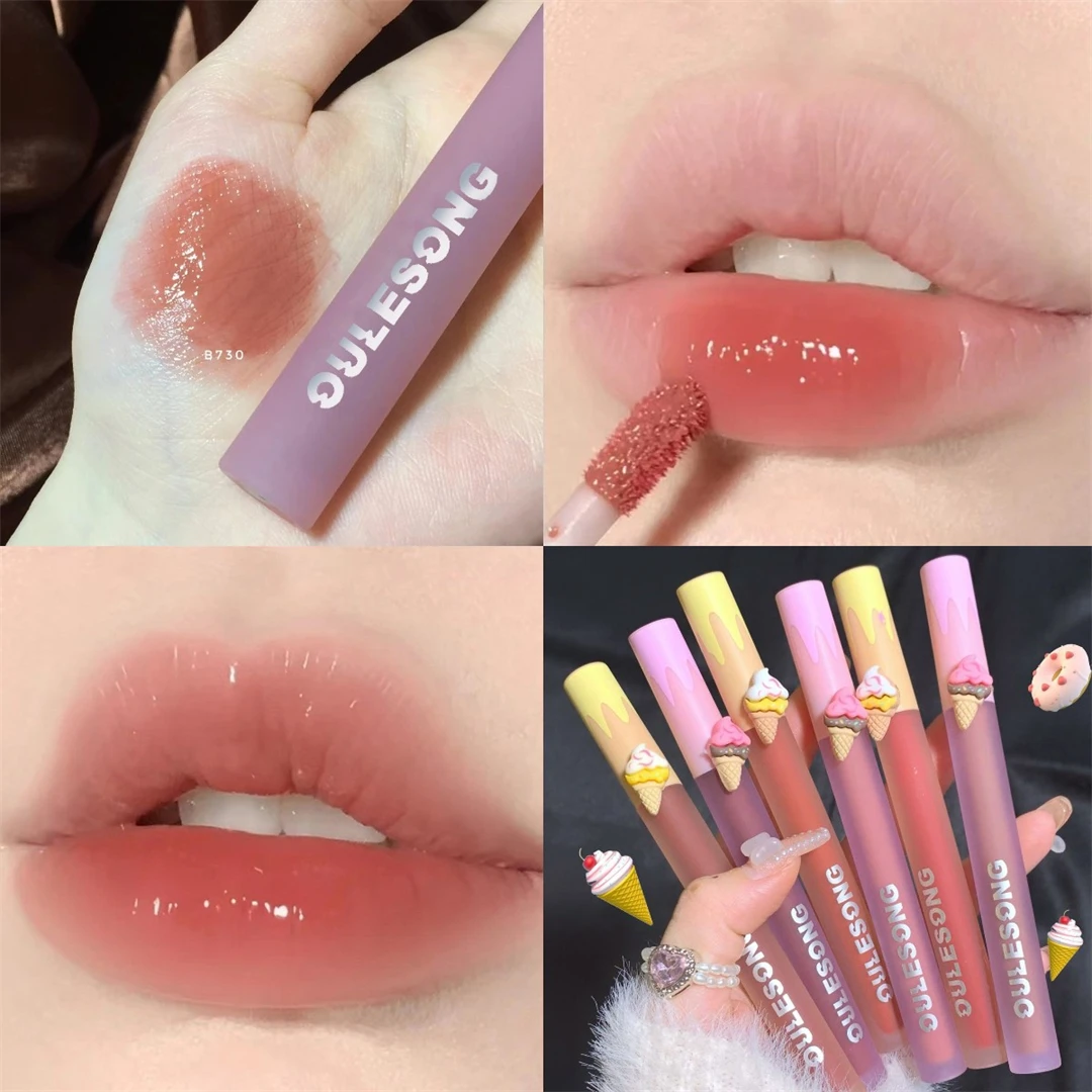 

Matte Lipstick Lip Gloss Nude Mirror Water Lip Glaze Lip Tint Long Lasting Lip Mud White Peach Lip Glaze for Lip Women Cosmetics