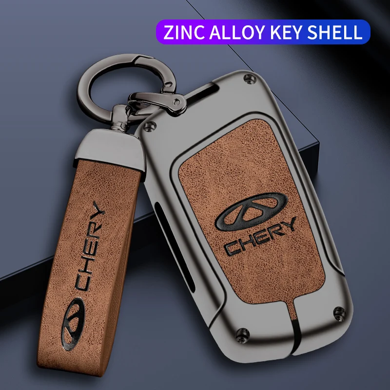 

Zinc Alloy Car Key Cover Case Holder Key Bag Shell Full Protector For Chery ANT EQ1 2019-2022 Keychain Auto Interior Accessories