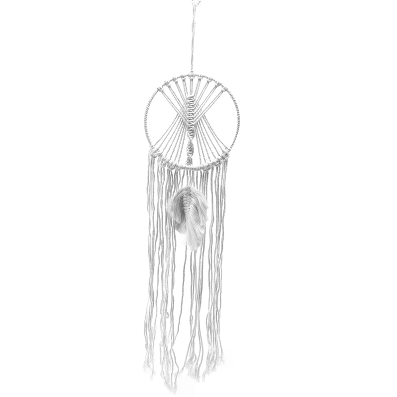 

Bohemian DIY Handmade Macrame Wall Hanging Dream Catcher-Tapestry House Wedding Ornament Decor,With LED