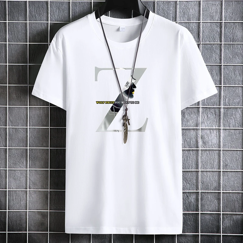 

2022 Hot Summer New Men's Short Sleeve Slim T-Shirt Cotton Casual T-Shirt Daily Wear White