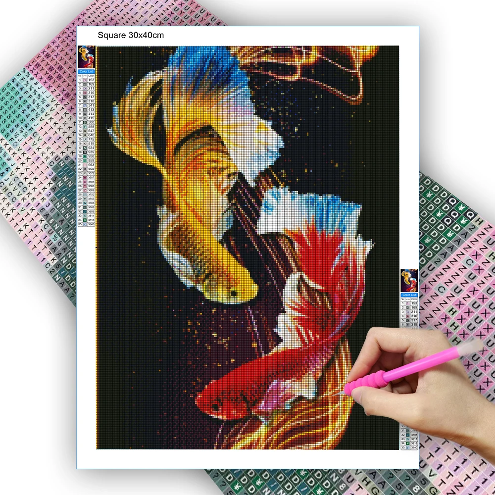 5D алмазная живопись пейзаж карп полная Алмазная мозаика сделай сам наборы для