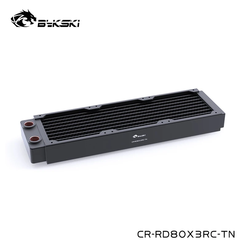 

Bykski 80mm x3 240mm Copper Radiator High Performance 8cm Fan Thin Heat Sink For Server,G1/4"X2,Black,CR-RD80X3RC-TN