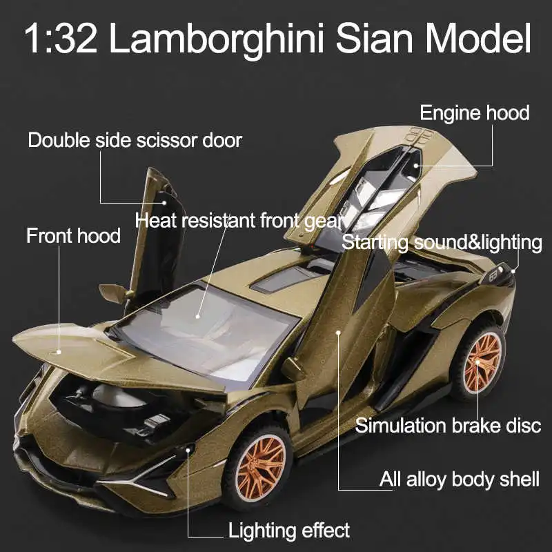 Модель литая автомобиля Lamborghinis спортивный автомобиль из сплава Супер гоночный