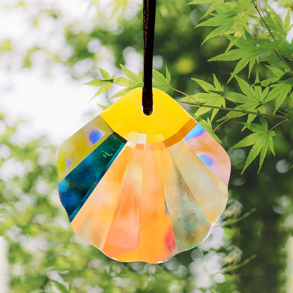 

4PCS 27mm Aurora Shell Crystal Faceted Prism Hanging Accessories Sun Catcher Pendant Chandelier DIY Craft Home Decor