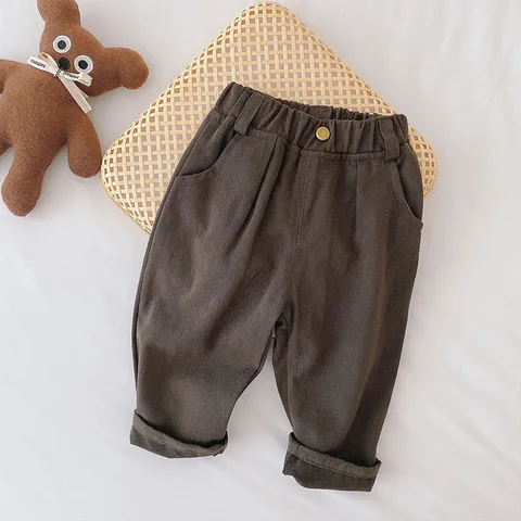 Однотонные детские брюки MILANCEL для мальчиков и девочек, Всесезонная детская одежда