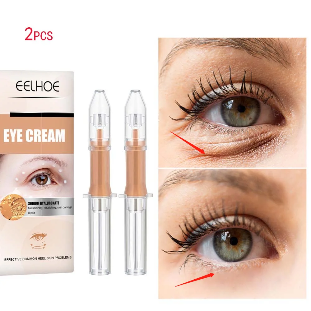 

2Pcs Collagen Anti-wrinkles Eye Cream Hyaluronic Acid Moisturizing Eye Bag Remover Skin Care Anti Dark Circle Lift Firm Cosmetic