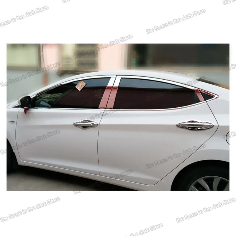 Зеркальная поверхность украшение для окна автомобиля hyundai elantra avante 2010 2011 2012 2013 2015 5
